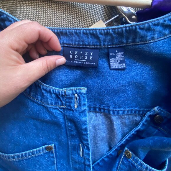 Vintage Crazy Horse Denim Maxi Dress L - Picture 3 of 3